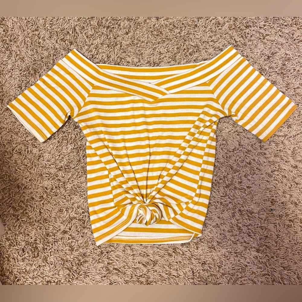 Striped Knot Front Top